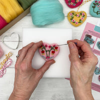 Needle Felting Kit, Heart Decorations