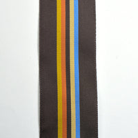 Brown 5-Color Striped Rayon Grosgrain Ribbon A - 1-3/4" - 36yd Roll