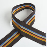 Brown 5-Color Striped Rayon Grosgrain Ribbon A - 1-3/4" - 36yd Roll