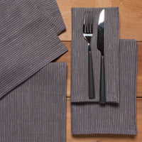 Shadow Pinstripe Linen Napkins Embroidery Blank