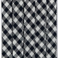 Double Fold Bias Tape 3/8" - Black Gingham