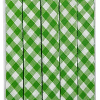 Double Fold Bias Tape 3/8" - Green Gingham