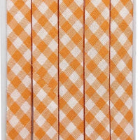 Double Fold Bias Tape 3/8" - Orange Gingham