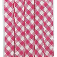 Double Fold Bias Tape 3/8" - Pink Gingham