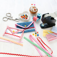 Double Fold Bias Tape 3/8" - Orange Gingham