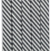 Double Fold Bias Tape 3/8" - Charcoal Stripe