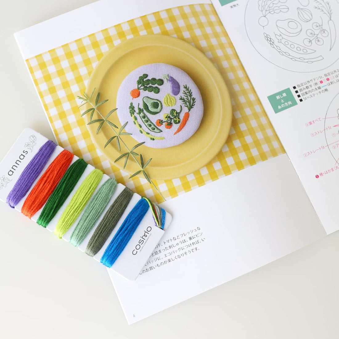 Vegetable Embroidery Floss with Pattern