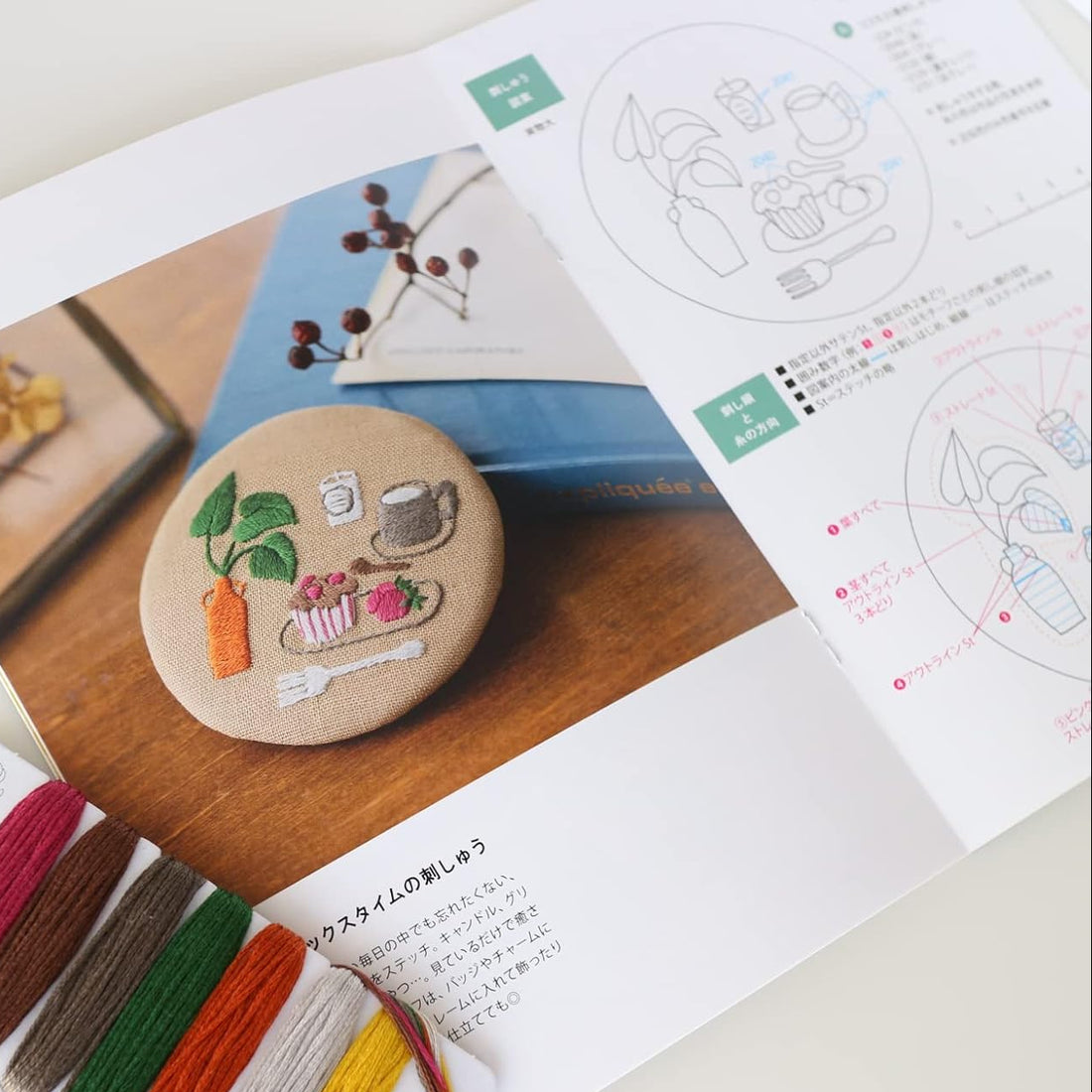 Coffee Time Embroidery Floss with Pattern