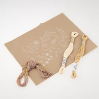 Mocha Flowers Embroidery Kit by Atelier de Nora