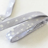 Double Fold Bias Tape 1/2" - Metallic Snow