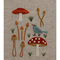 Mushrooms with Bird Embroidery Kit by Alice Makabe
