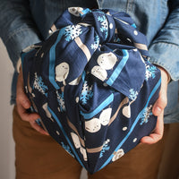 Snowball Friends Furoshiki Wrapping Cloth – Shima Enaga & Snowflakes 36"