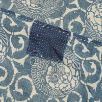 Antique Indigo Katazome Futon-ji – Phoenix Arabesque, 4 Panels Wide