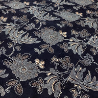 Antique Indigo & Bengala Futon-ji – Floral Katazome, 5 Panels Wide