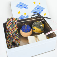 Cookie Tin Sewing Kit - Blue Waves