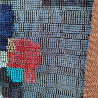 Distorted Blocks Sakiori Woven Scarf