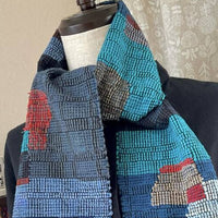 Distorted Blocks Sakiori Woven Scarf