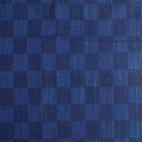 Indigo-Dyed Checkered Jacquard Cotton