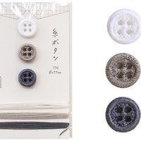 Ito Button & Thread Set, White & gray