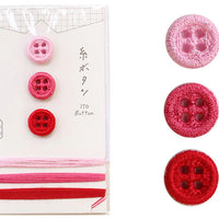 Ito Button & Thread Set, Pink & red