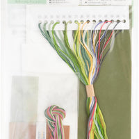 Green Collage Embroidery Kit by Kazuko Aoki