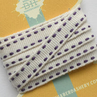 Organic Cotton Ribbon Saddle Stitch, 2yds - Violet