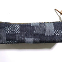 Okayama Denim Boat Pouch - Patchwork Grid