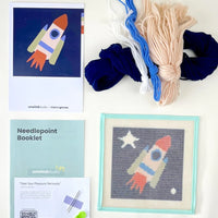 Rocket To the Stars Needlepoint Kit for Kids