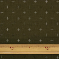 Linen/Cotton Sashiko Panel - Khaki Kasuri