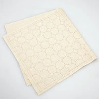 Linen/Cotton Sashiko Panel - Natural Circles