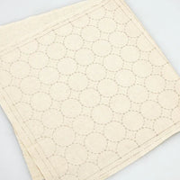 Linen/Cotton Sashiko Panel - Natural Circles