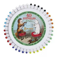 Glass Head Pin Rosettes--Cat & Dog