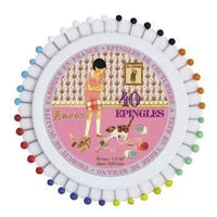 Glass Head Pin Rosettes - Girl with Cat