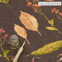 Suzuko Koseki Linen/Cotton 1/2 yd - Botanicals, Dark Brown