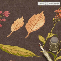 Suzuko Koseki Linen/Cotton 1/2 yd - Botanicals, Dark Brown