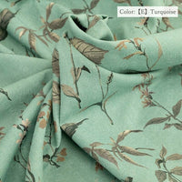 Suzuko Koseki Linen/Cotton 1/2 yd - Botanicals, Turquoise