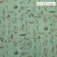 Suzuko Koseki Linen/Cotton 1/2 yd - Botanicals, Turquoise