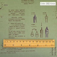 Suzuko Koseki Cotton 1/2 yd - Calligraphy, Green
