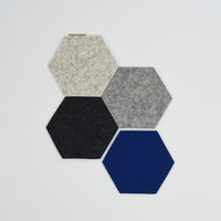 Hex Wool Coasters, Set of 4 - Fogbank