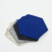Hex Wool Coasters, Set of 4 - Fogbank