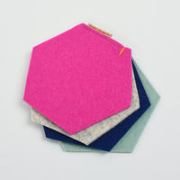 Hex Wool Coasters, Set of 4 - Anemone Drift