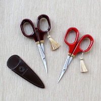 Fine Scissors with Gold Lacquer, Burnt sienna