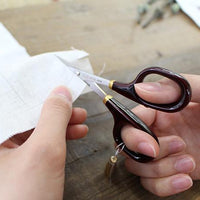 Fine Scissors with Gold Lacquer, Burnt sienna