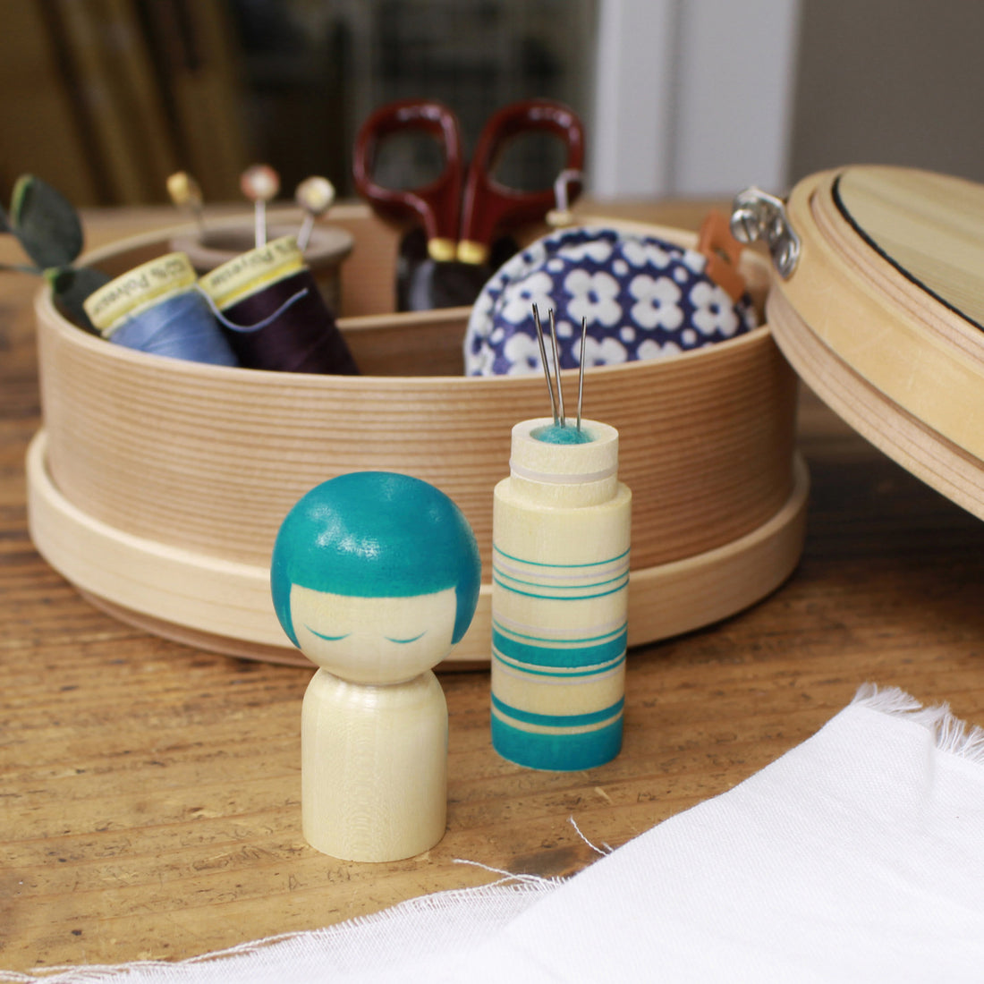 Kokeshi Doll Pin Cushion, Yellow