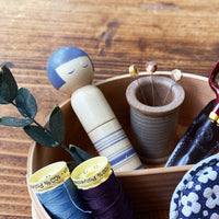 Kokeshi Doll Pin Cushion, Blue