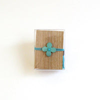 Glass Sewing Pins in a Cherry-Wood Box, Green