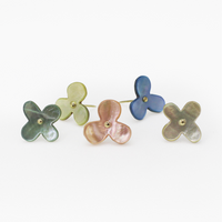 Flower Push Pins of Oyster Shell, Set of 5
