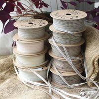 Linen Running Stitch Ribbon, Natural