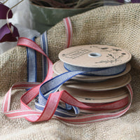 Linen Ribbon, Blue 15mm