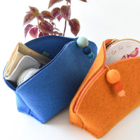 Brigid Wool Pouch, Large Monochrome - Orange